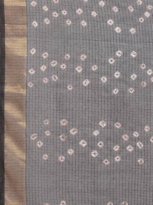 Hand Dyed Red & Black Bandhani Kota Silk Sustainable Saree 4