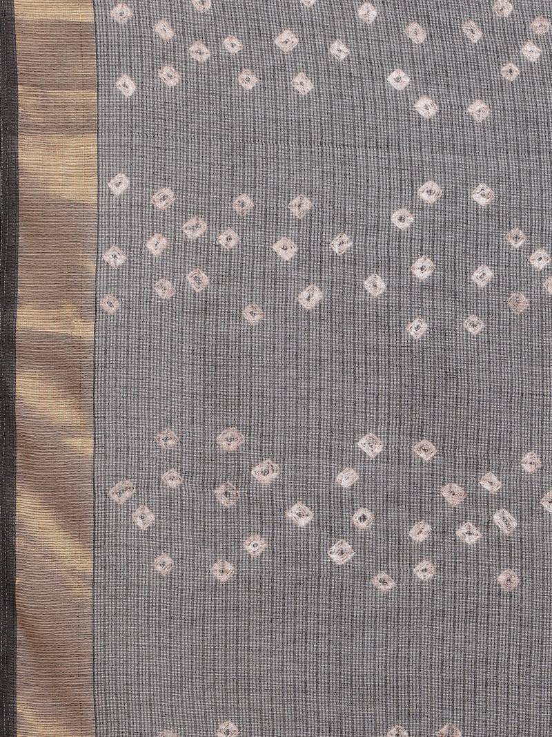 Hand Dyed Red & Black Bandhani Kota Silk Sustainable Saree