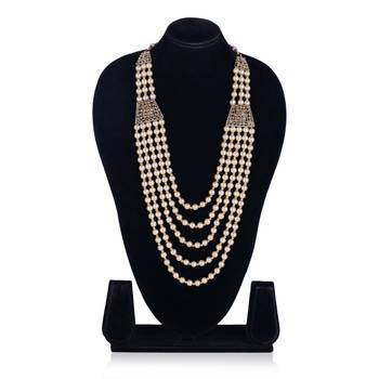   pearl beads dulha groom sherwani mala for   for wedding | layered mala | perfect for groom 3