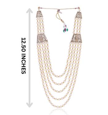   pearl beads dulha groom sherwani mala for   for wedding | layered mala | perfect for groom 4