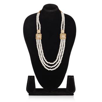   pearl beads dulha groom sherwani mala for   for wedding | layered mala | perfect for groom 3