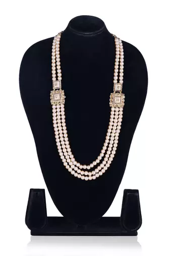  pearl beads dulha groom sherwani mala for   for wedding | layered mala | perfect for groom