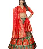 GREEN BROCADE FABRIC