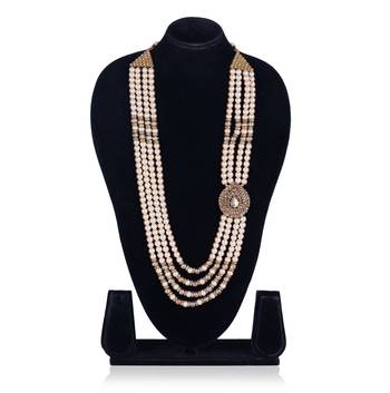   pearl beads dulha groom sherwani mala for   for wedding | layered mala | perfect for groom 3