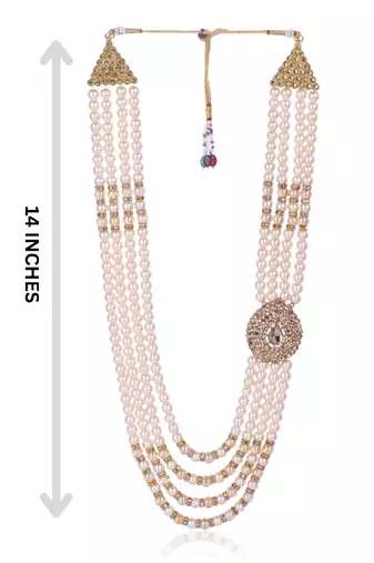  pearl beads dulha groom sherwani mala for   for wedding | layered mala | perfect for groom