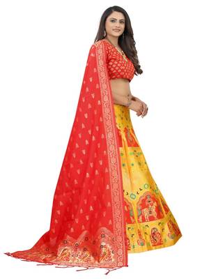 YELLOW BROCADE FABRIC 4