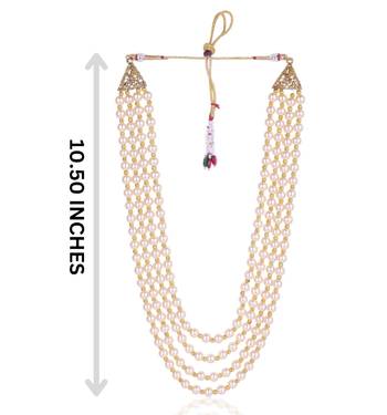   pearl beads dulha groom sherwani mala for   for wedding | layered mala | perfect for groom 4