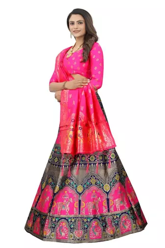 BLUE BROCADE FABRIC