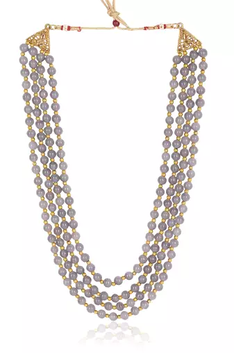   pearl beads dulha groom sherwani mala for   for wedding | layered mala | perfect for groom