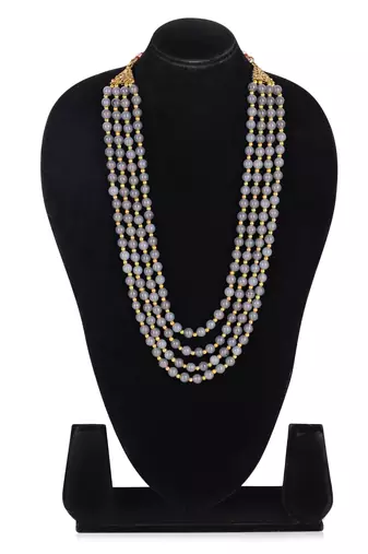   pearl beads dulha groom sherwani mala for   for wedding | layered mala | perfect for groom