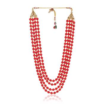   pearl beads dulha groom sherwani mala for   for wedding | layered mala | perfect for groom 2
