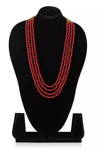   pearl beads dulha groom sherwani mala for   for wedding | layered mala | perfect for groom