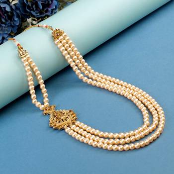   pearl beads dulha groom sherwani mala for   for wedding | layered mala | perfect for groom 1