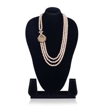   pearl beads dulha groom sherwani mala for   for wedding | layered mala | perfect for groom 3