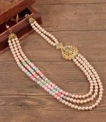   pearl beads dulha groom sherwani mala for   for wedding | layered mala | perfect for groom