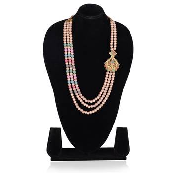   pearl beads dulha groom sherwani mala for   for wedding | layered mala | perfect for groom 3