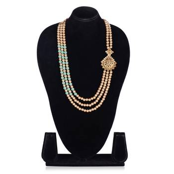   pearl beads dulha groom sherwani mala for   for wedding | layered mala | perfect for groom 3