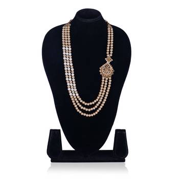   pearl beads dulha groom sherwani mala for   for wedding | layered mala | perfect for groom 3