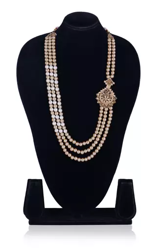   pearl beads dulha groom sherwani mala for   for wedding | layered mala | perfect for groom