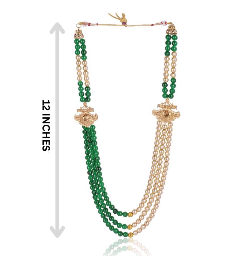  pearl beads dulha groom sherwani mala for   for wedding | layered mala | perfect for groom
