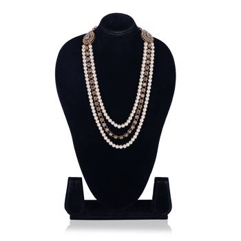  pearl beads dulha groom sherwani mala for   for wedding | layered mala | perfect for groom 3