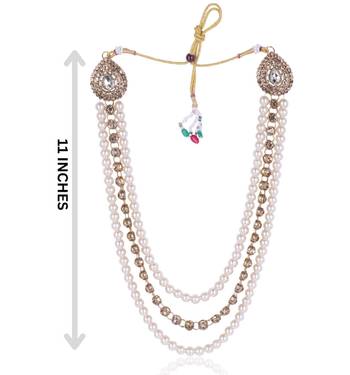   pearl beads dulha groom sherwani mala for   for wedding | layered mala | perfect for groom 4