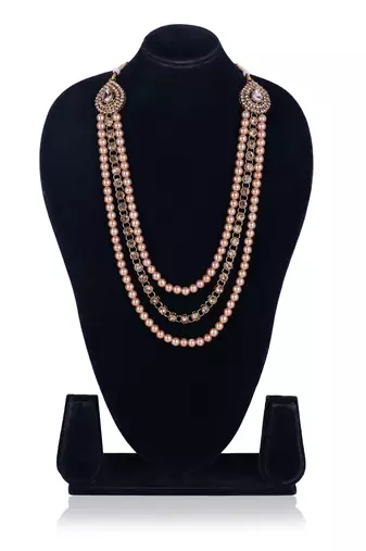   pearl beads dulha groom sherwani mala for   for wedding | layered mala | perfect for groom