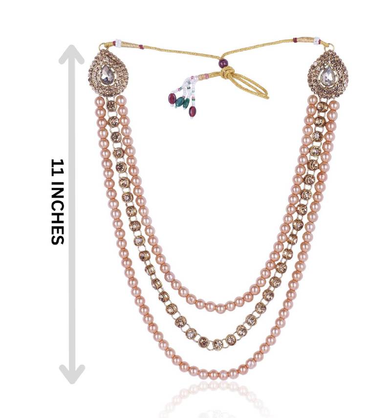   pearl beads dulha groom sherwani mala for   for wedding | layered mala | perfect for groom