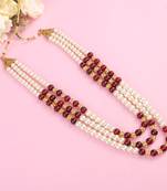   pearl beads dulha groom sherwani mala for   for wedding | layered mala | perfect for groom