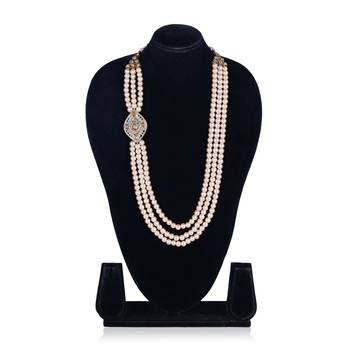   pearl beads dulha groom sherwani mala for   for wedding | layered mala | perfect for groom 3