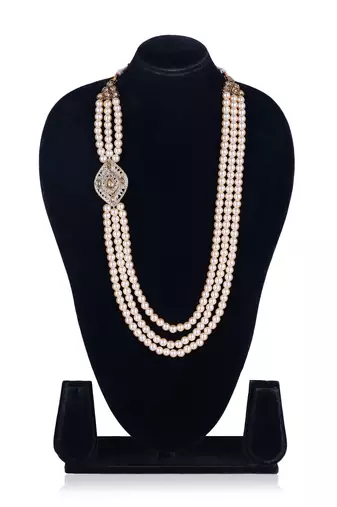   pearl beads dulha groom sherwani mala for   for wedding | layered mala | perfect for groom