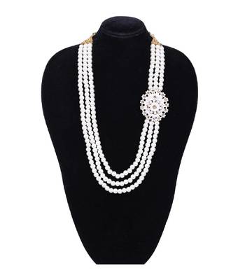   pearl beads dulha groom sherwani mala for   for wedding | layered mala | perfect for groom 3