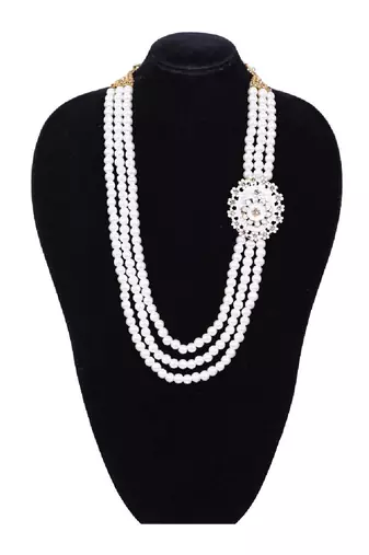   pearl beads dulha groom sherwani mala for   for wedding | layered mala | perfect for groom
