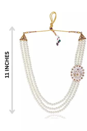   pearl beads dulha groom sherwani mala for   for wedding | layered mala | perfect for groom