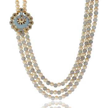   pearl beads dulha groom sherwani mala for   for wedding | layered mala | perfect for groom 3