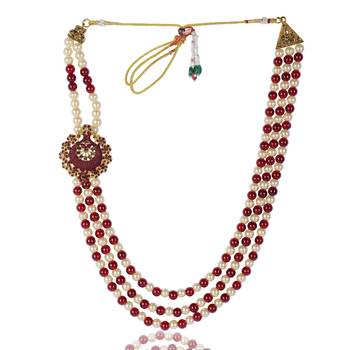   pearl beads dulha groom sherwani mala for   for wedding | layered mala | perfect for groom 2