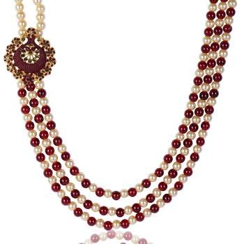   pearl beads dulha groom sherwani mala for   for wedding | layered mala | perfect for groom 3