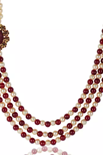   pearl beads dulha groom sherwani mala for   for wedding | layered mala | perfect for groom