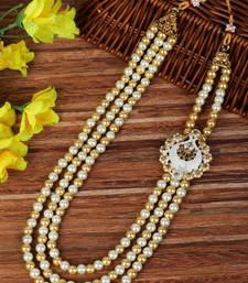  pearl beads dulha groom sherwani mala for   for wedding | layered mala | perfect for groom