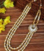   pearl beads dulha groom sherwani mala for   for wedding | layered mala | perfect for groom