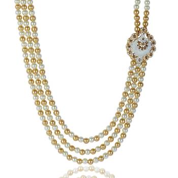   pearl beads dulha groom sherwani mala for   for wedding | layered mala | perfect for groom 3