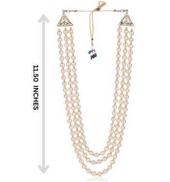   pearl beads dulha groom sherwani mala for   for wedding | layered mala | perfect for groom 4