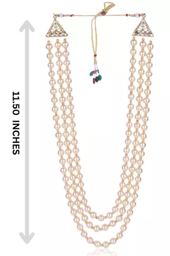   pearl beads dulha groom sherwani mala for   for wedding | layered mala | perfect for groom