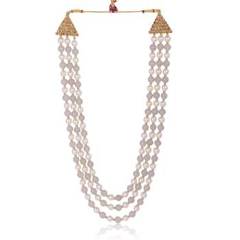   pearl beads dulha groom sherwani mala for   for wedding | layered mala | perfect for groom 2