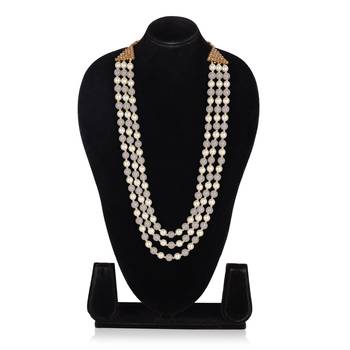   pearl beads dulha groom sherwani mala for   for wedding | layered mala | perfect for groom 3