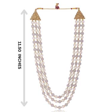   pearl beads dulha groom sherwani mala for   for wedding | layered mala | perfect for groom 4