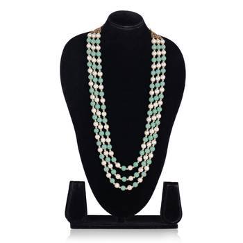   pearl beads dulha groom sherwani mala for   for wedding | layered mala | perfect for groom 3