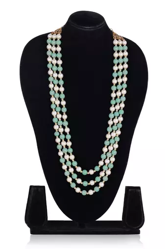   pearl beads dulha groom sherwani mala for   for wedding | layered mala | perfect for groom