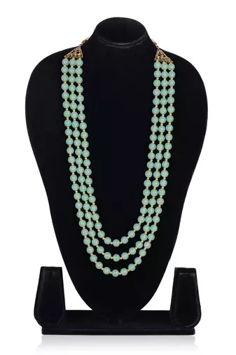  pearl beads dulha groom sherwani mala for   for wedding | layered mala | perfect for groom