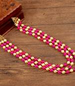   pearl beads dulha groom sherwani mala for   for wedding | layered mala | perfect for groom